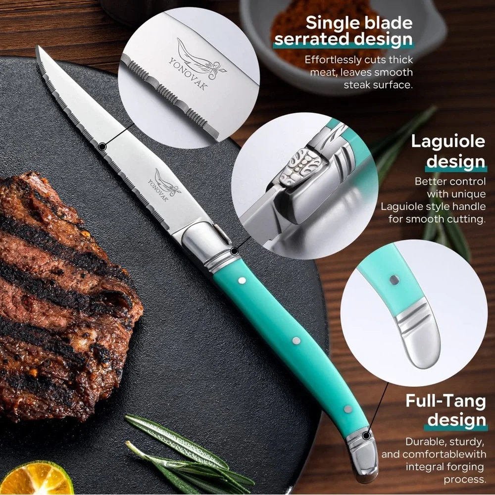 NEW Yonovak Blue Whale Series Kitchen German Steel Chef Knife 15pc Set
